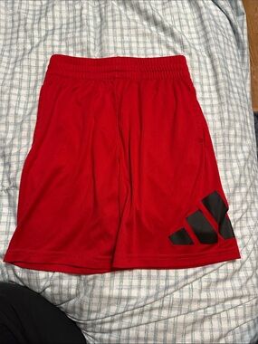 Adidas boys Red Athletic Shorts